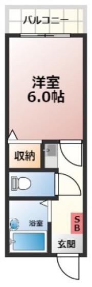 クレスト古市橋(1K/5階)の間取り写真