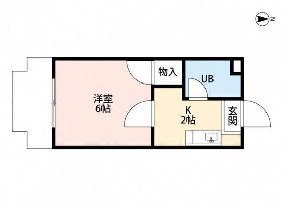 ホワイトパレス長束(1K/2階)の間取り写真