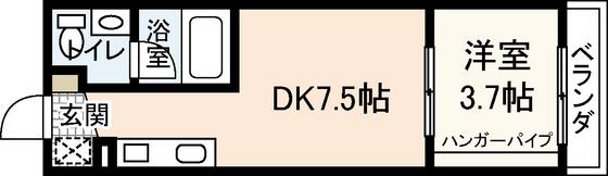 エストレビータ(1DK/2階)の間取り写真