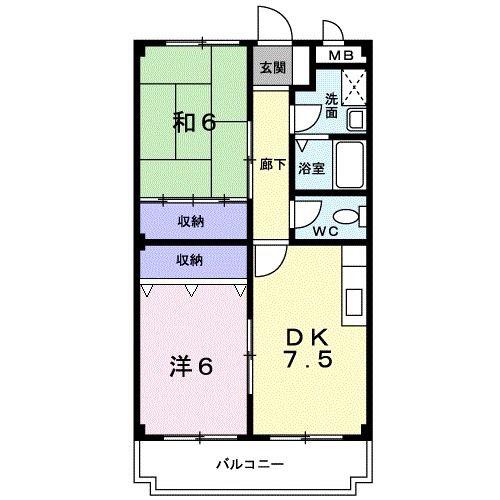 プラテアM(2DK/3階)の間取り写真