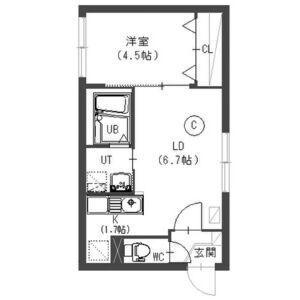 サクセス(1LDK/3階)の間取り写真