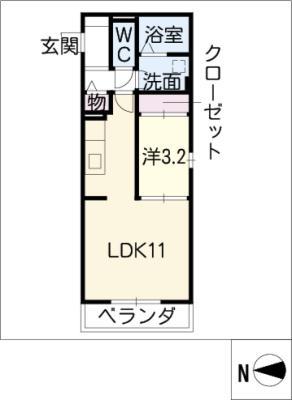 レジデンス ルミエール(1LDK/1階)の間取り写真