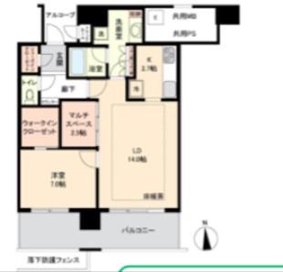 エルザグレース堀江タワー(1LDK/3階)の間取り写真