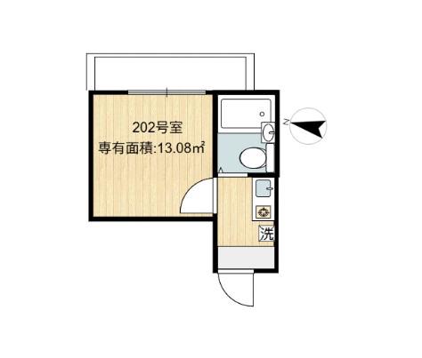 イルビラージュ綾瀬(1K/2階)の間取り写真