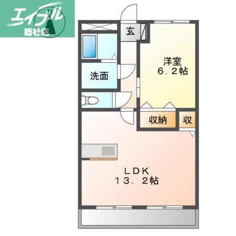ヴィーブルピア(1LDK/1階)の間取り写真