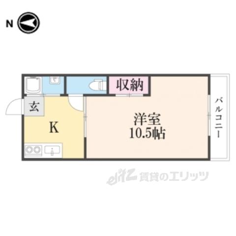 バウハウス(1DK/2階)の間取り写真
