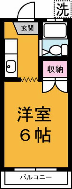 相場マンション(1K/1階)の間取り写真