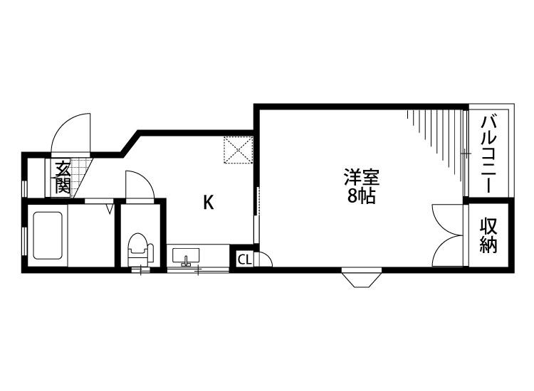 上越新幹線 新潟駅 徒歩21分 2階建 築33年(1K/2階)の間取り写真