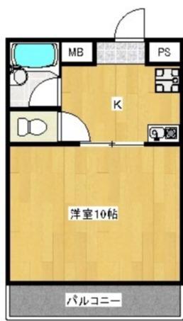 エクセルウィンD(1K/2階)の間取り写真