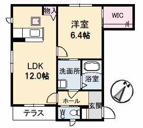 SOLARE(1LDK/1階)の間取り写真