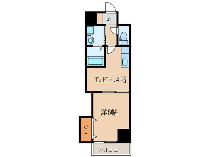 THE SQUARE PLATINAM RESIDENCE(1DK/4階)の間取り写真