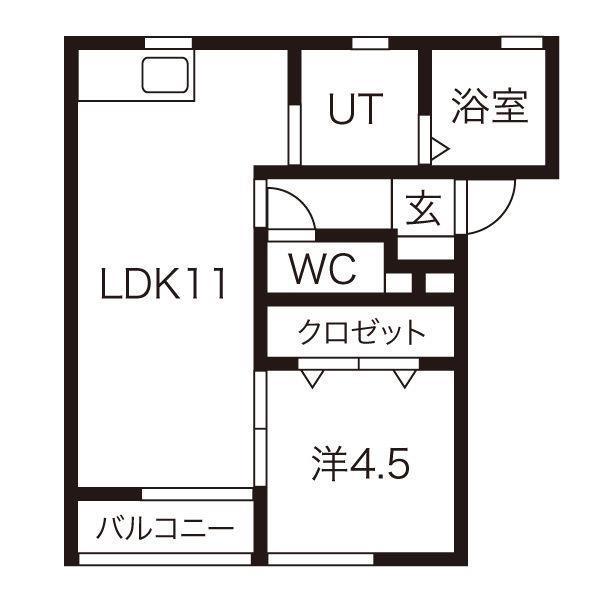 JR東北本線 仙北町駅 徒歩20分 2階建 築24年(1LDK/1階)の間取り写真