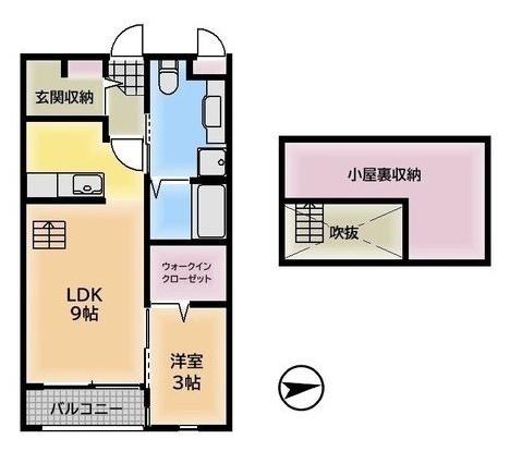 ウィッシュ(1LDK/2階)の間取り写真
