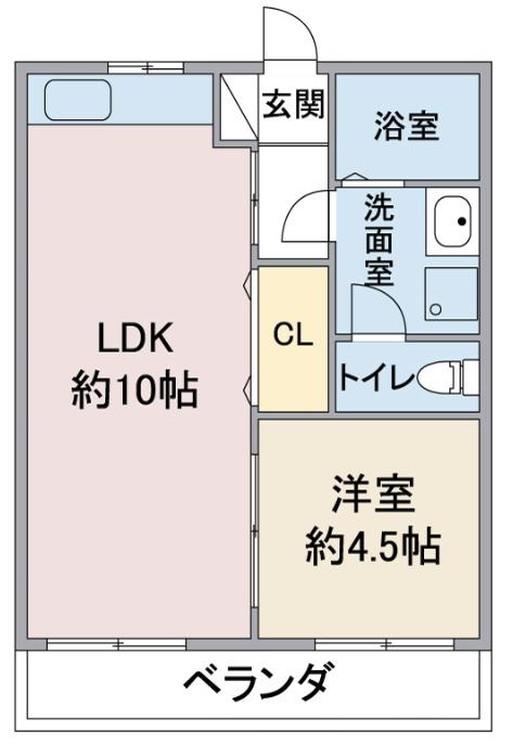伊藤ビル徳川(1LDK/4階)の間取り写真