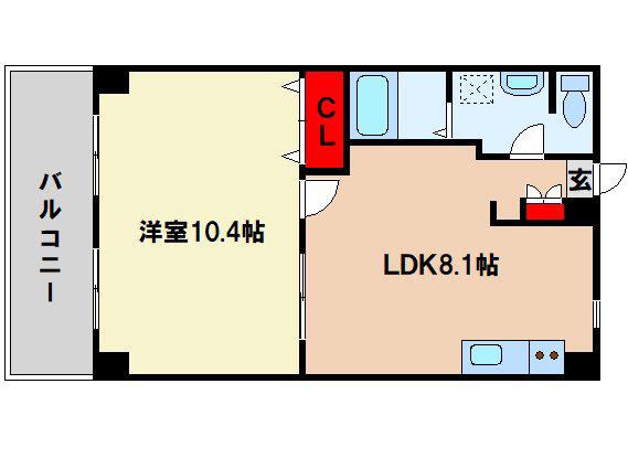 ライフステージ二日市弐番館(1LDK/2階)の間取り写真