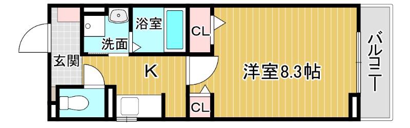 コンテ池田(1K/2階)の間取り写真