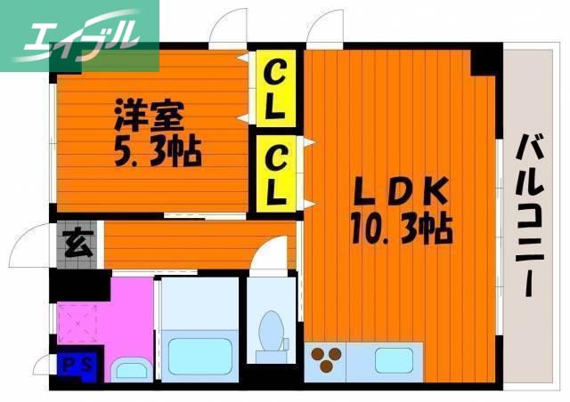 アーバンスタイル(1LDK/5階)の間取り写真