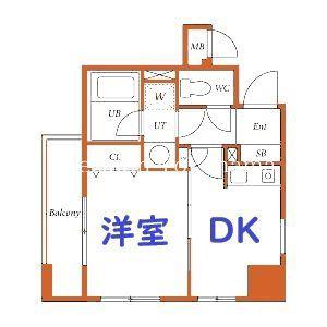 ポートハイム第7吉野町(1DK/4階)の間取り写真