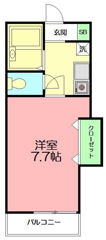 パレス華(1K/1階)の間取り写真