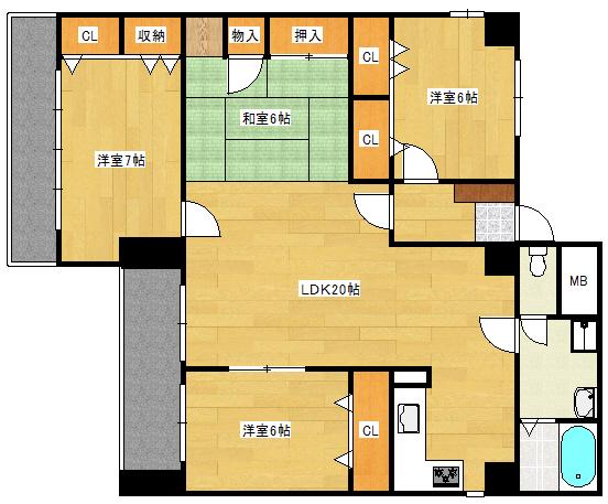 アプト5ビル(4LDK/3階)の間取り写真