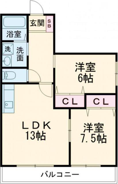 マノアクレール(2LDK/3階)の間取り写真