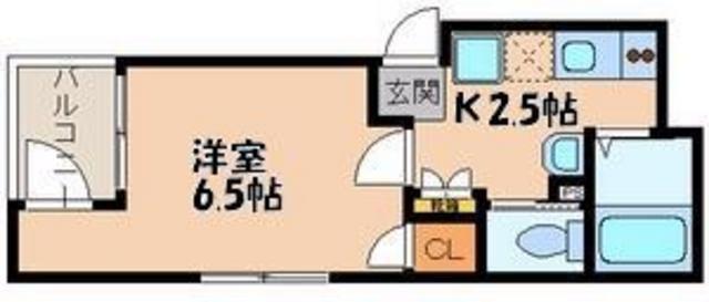 エステル木場(1K/1階)の間取り写真