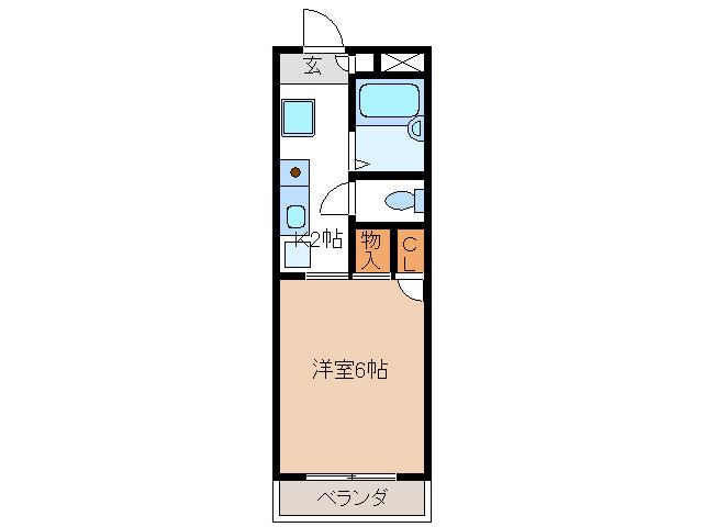 パークM・A・S(1K/1階)の間取り写真