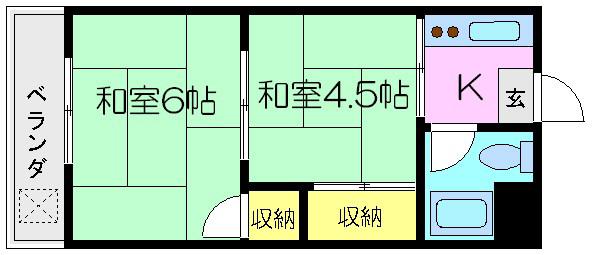 大泉マンション(2K/3階)の間取り写真