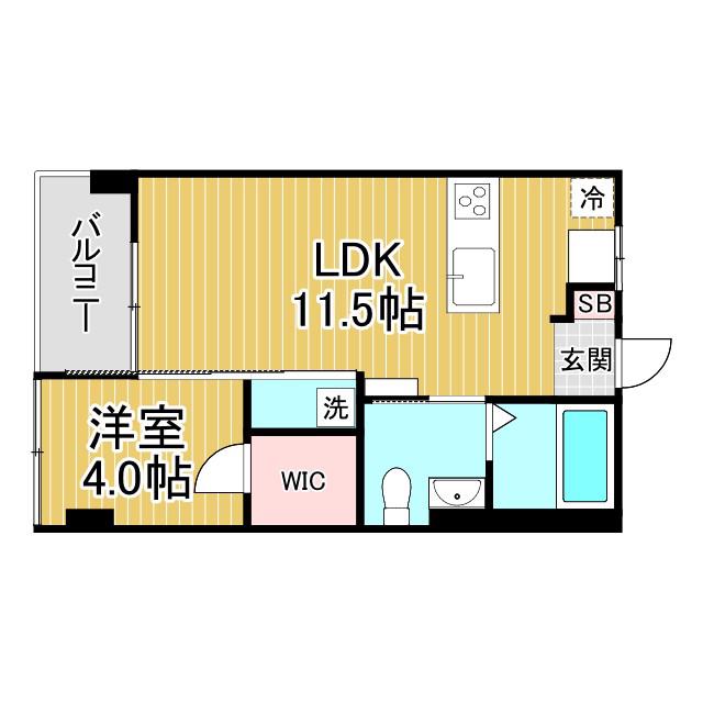 WHITE VILLA II(1LDK/2階)の間取り写真