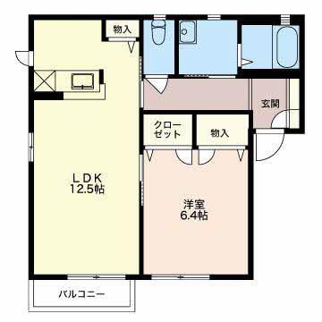 サクラ・アパートメント(1LDK/2階)の間取り写真