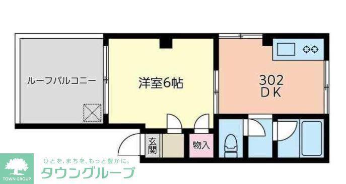 ネオプラザ平塚(1DK/3階)の間取り写真