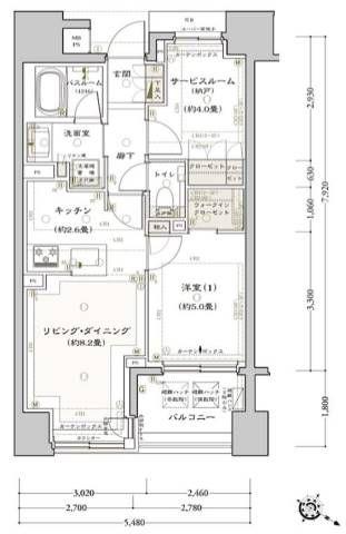 クリオレジダンス横濱ザマークス(1SLDK/4階)の間取り写真