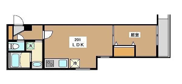 ミリアビタ船橋(1LDK/2階)の間取り写真