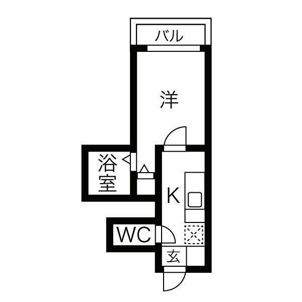 チェリーハイツ宮町(1K/1階)の間取り写真