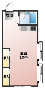 御領ハイツ(ワンルーム/1階)の間取り写真