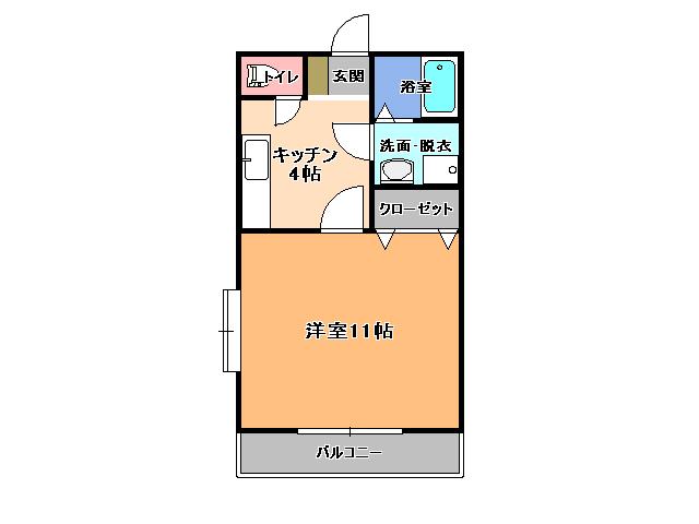 ハイム88D棟(1K/1階)の間取り写真