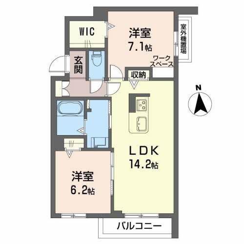 シャーメゾン長良東(2LDK/3階)の間取り写真