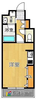 地下鉄箱崎線 箱崎九大前駅 徒歩5分 9階建 築18年(ワンルーム/3階)の間取り写真