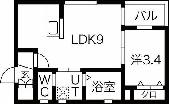 VERDE東陽(1LDK/1階)の間取り写真