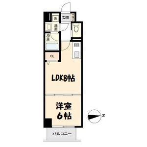 H-F名駅北レジデンスイースト(1LDK/2階)の間取り写真