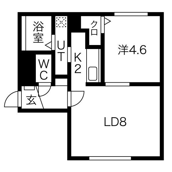 プレナスⅠ(1LDK/4階)の間取り写真