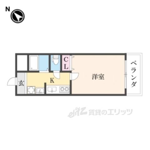 亀井弐号館(1K/2階)の間取り写真