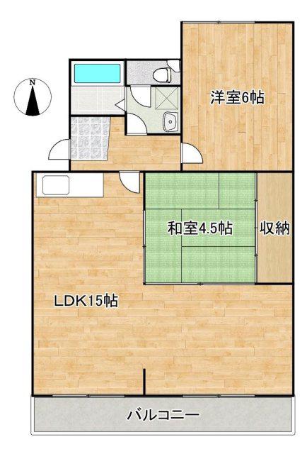 エルコンフォール(2LDK/3階)の間取り写真