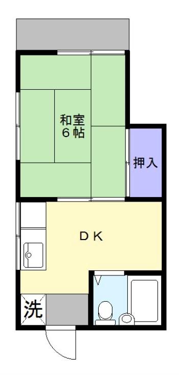 谷川コーポ(1DK/1階)の間取り写真