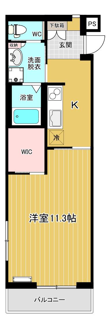みどり8(1K/2階)の間取り写真