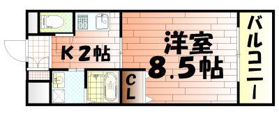 セトル.イン鳳(1K/4階)の間取り写真