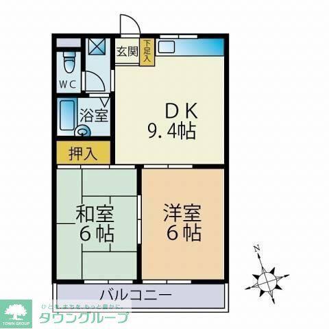 リヴェールマツモト(2DK/2階)の間取り写真