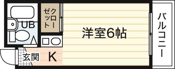 リーガルポイント(ワンルーム/6階)の間取り写真