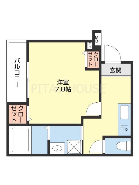 フジパレス和歌山黒田I番館(1K/3階)の間取り写真
