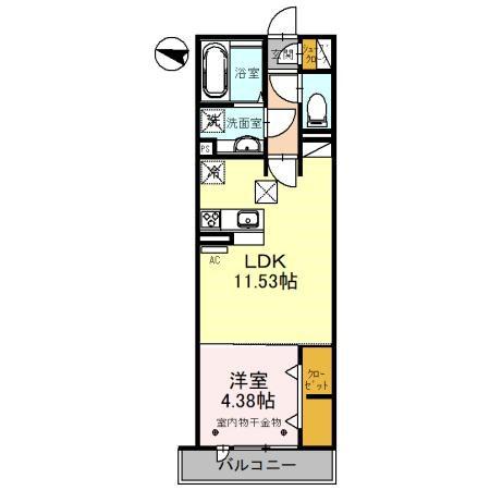 D-ROOM和田町(1LDK/1階)の間取り写真
